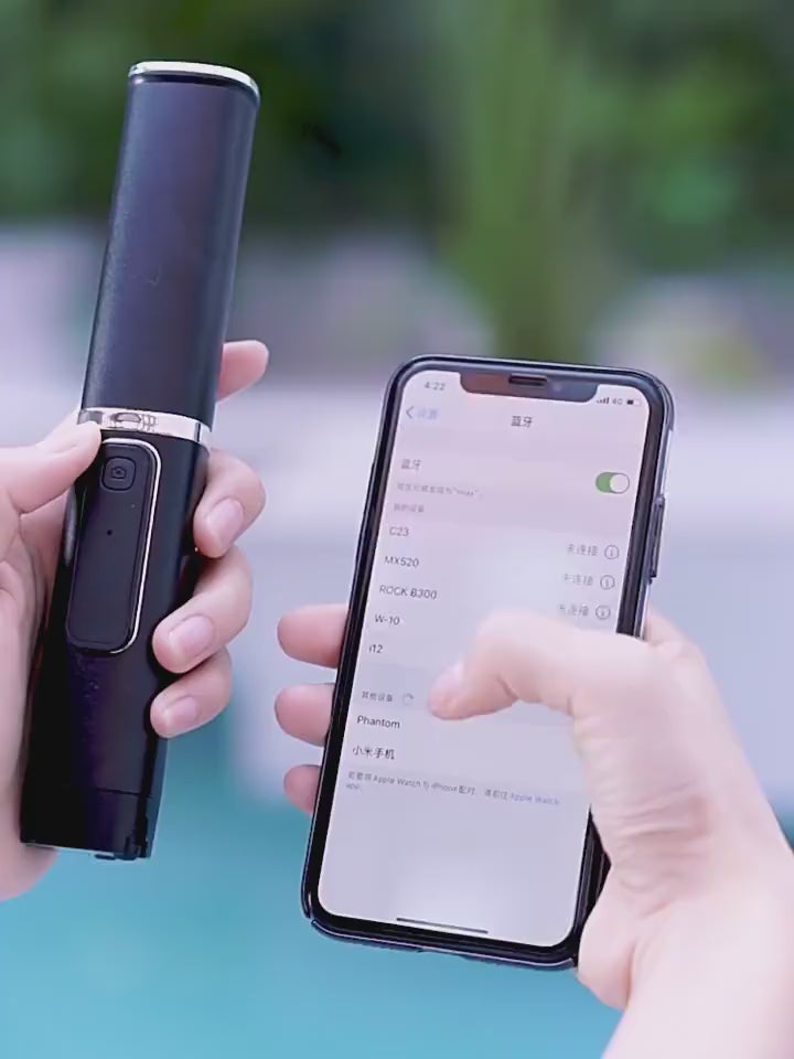 Remote Control Selfie Stick With Hidden Tripod